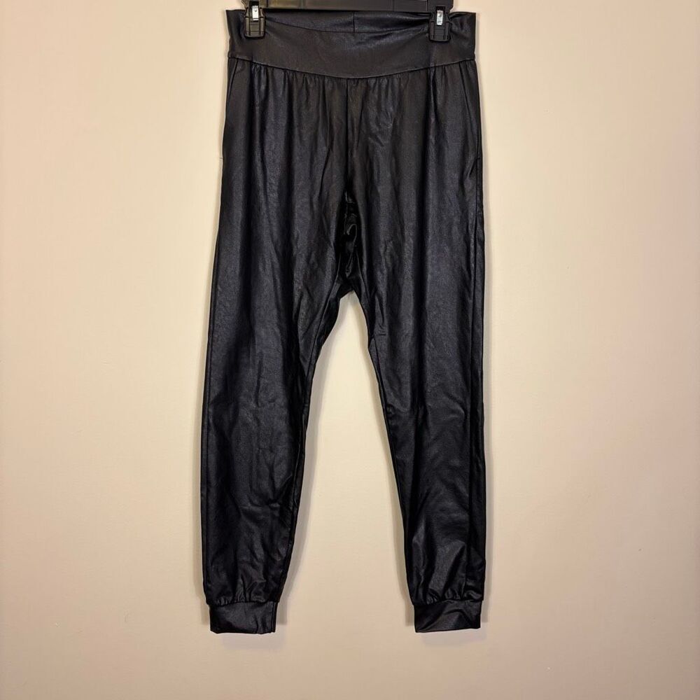 Commando Black Faux Leather High Waisted‎ Leggings Size Small